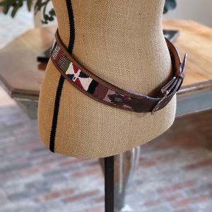 Brown Patterned Men's Belt